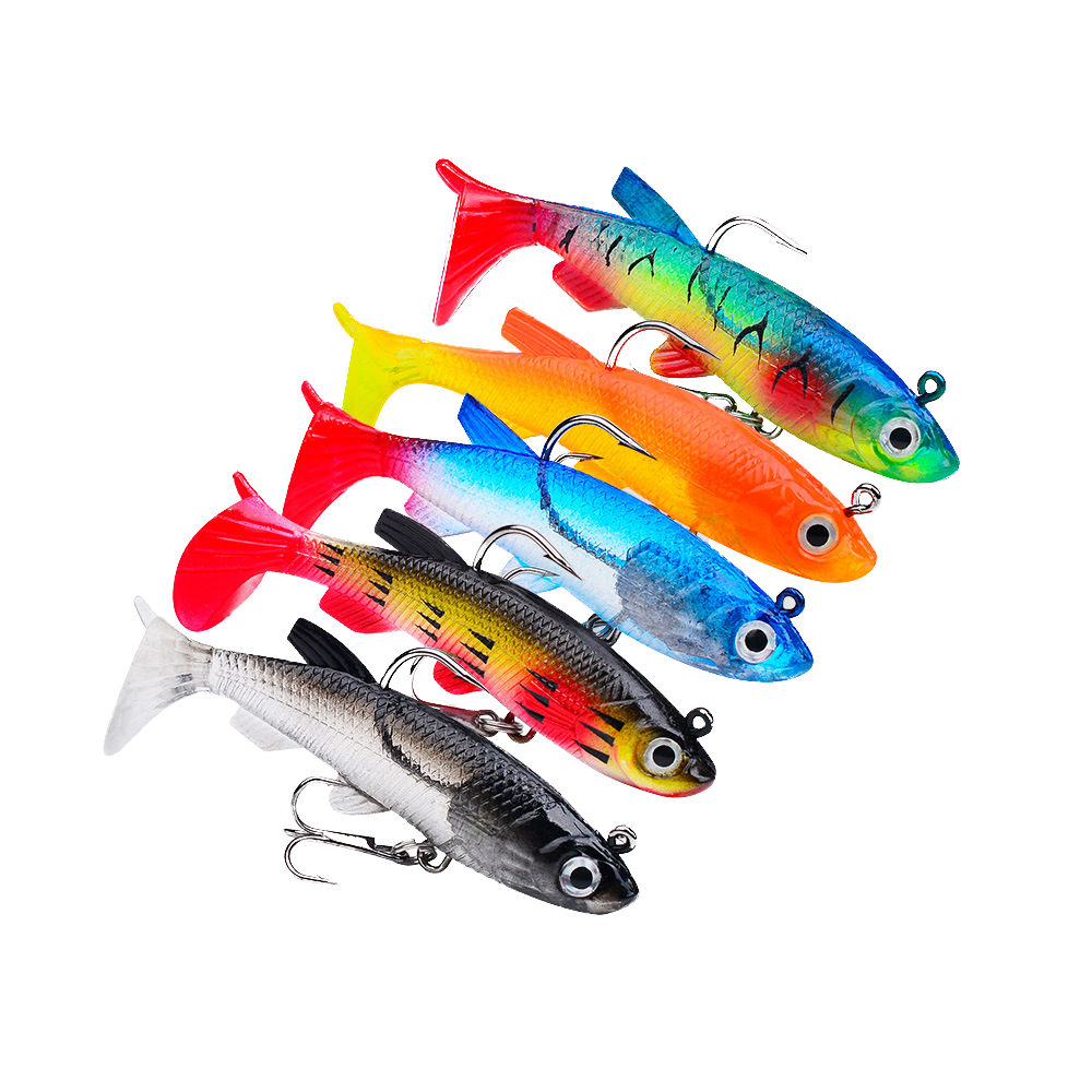 BST T-Tail Soft Bait Lead Plastic Freshwater & Saltwater Drop Fishing Lure Jig Head Hook Micro Species Long Casting Fork Tail · Original source photograph · specifications to confirm