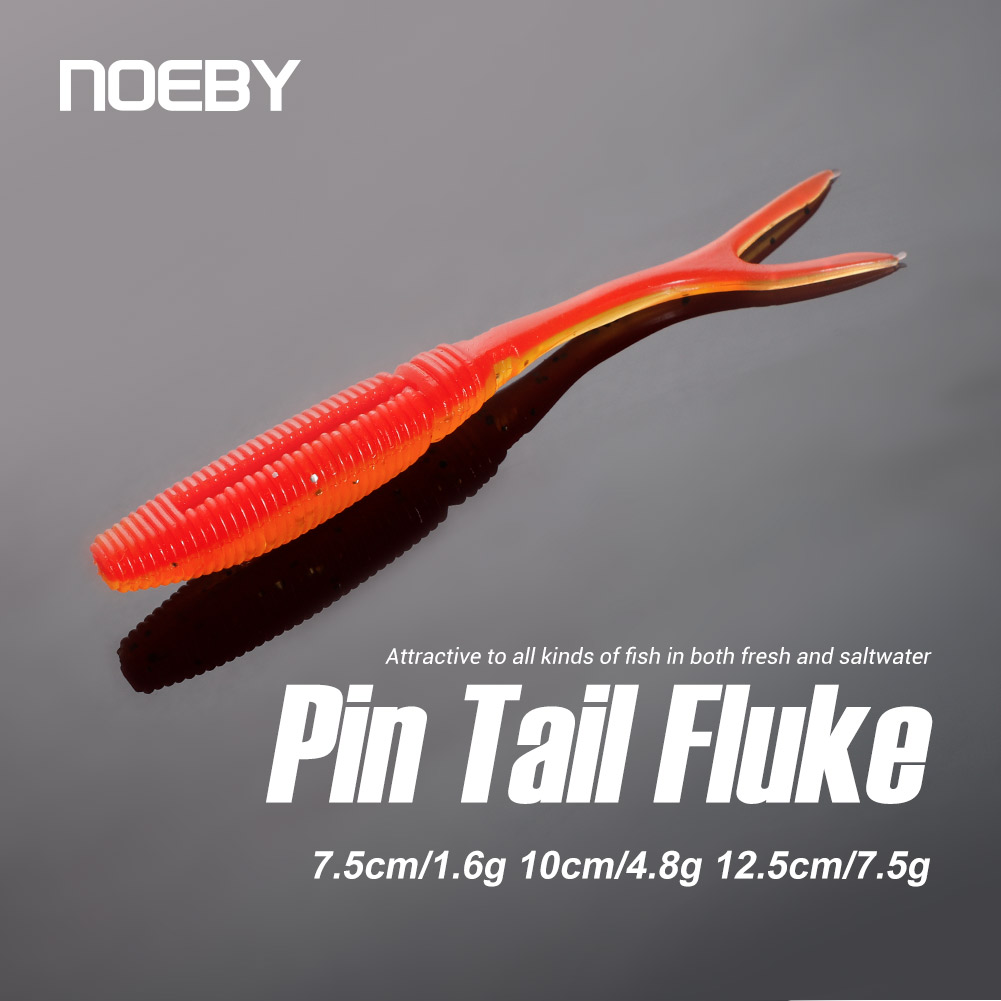 NOEBY 10cm 4.8g Artificial Wobble Soft Baits with Pin Tail, Soft Jig Trailer Fishing Jerkbait for Bass · Original source photograph · specifications to confirm