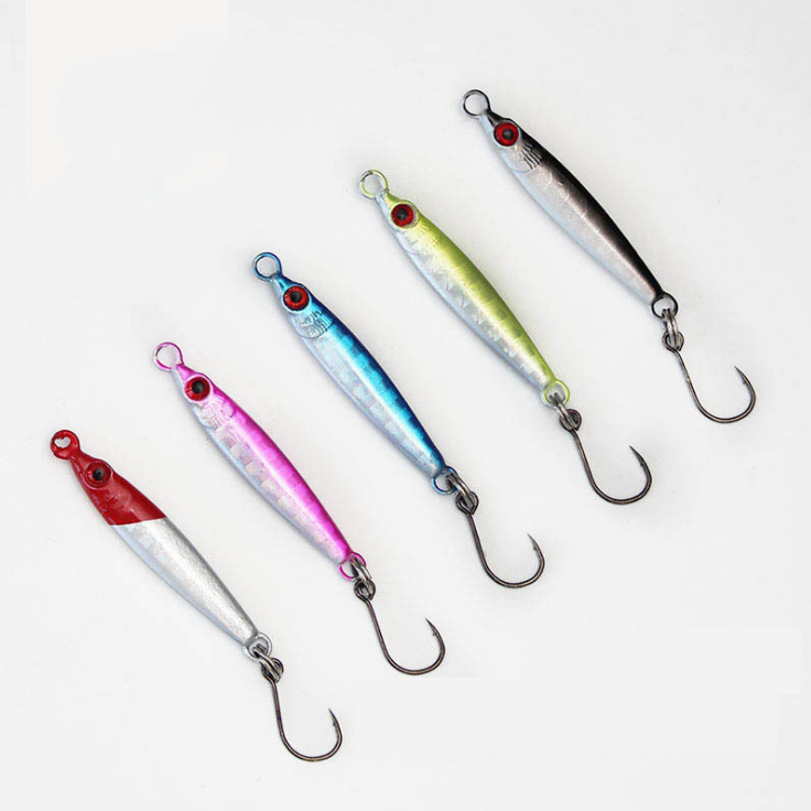 Cheery Mini Jig Fishing Lure 3G 5G Spinnerbait Spoon Small Metal Ice Fishing Jigs for Trout Bass Made of Durable Silicone · Original source photograph · specifications to confirm