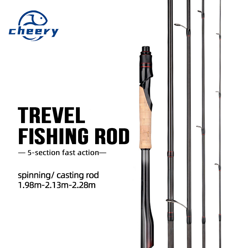 Wholesale Lure Travel Fishing FUji Guide Spinning Rod 1.98m 2.13m 2.28m 5 Section Carbon Casting Fishing Rod · Original source photograph · specifications to confirm