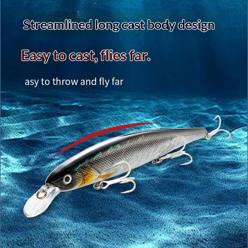 ABS Saltwater Fish Sea Fishing Floating Minnow Lure Long-Cast Suspended Slow-Sinking 34g No Hooks Fishing Tackle · Original source photograph · specifications to confirm