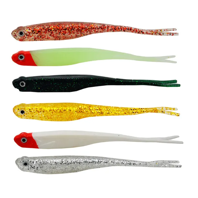 13cm Soft Bait Split Tail Fishing Lures Japan Shad Artificial Bait Jig Head Silicon Rubber Fish Swim Bait