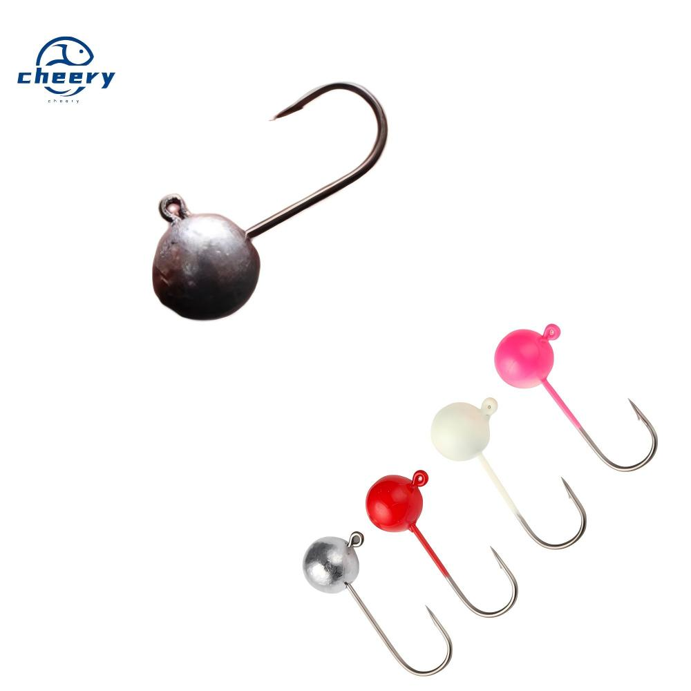 CHEERY 1g/1.5g/2g/3g/5g/7g Fishing Hook High Quality Jig Head Ball Shape Lead Jig Head Jig Hook · Original source photograph · specifications to confirm