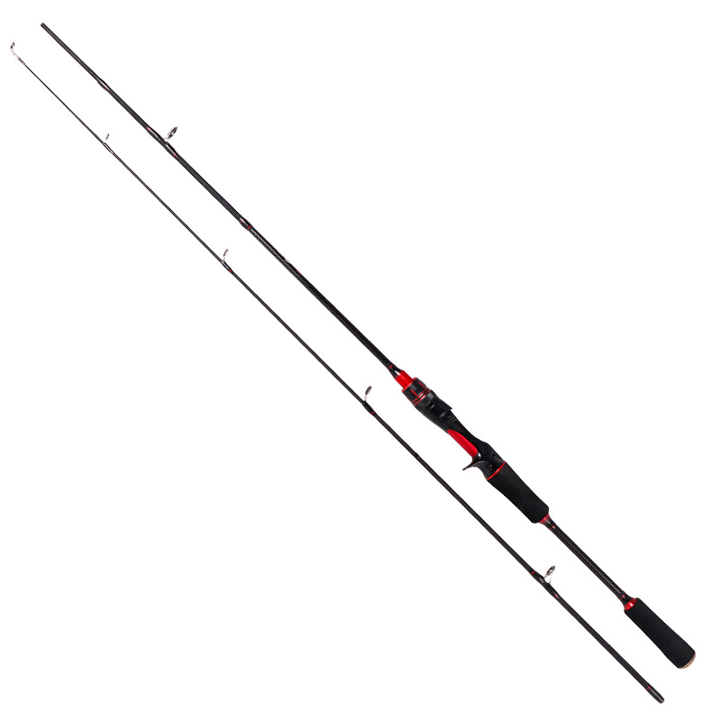 Carbon Bass Lure Rod Set with Medium Action Spinning Reel 2-Piece Design for Bottom Fishing Ocean Beach Gear · Original source photograph · specifications to confirm