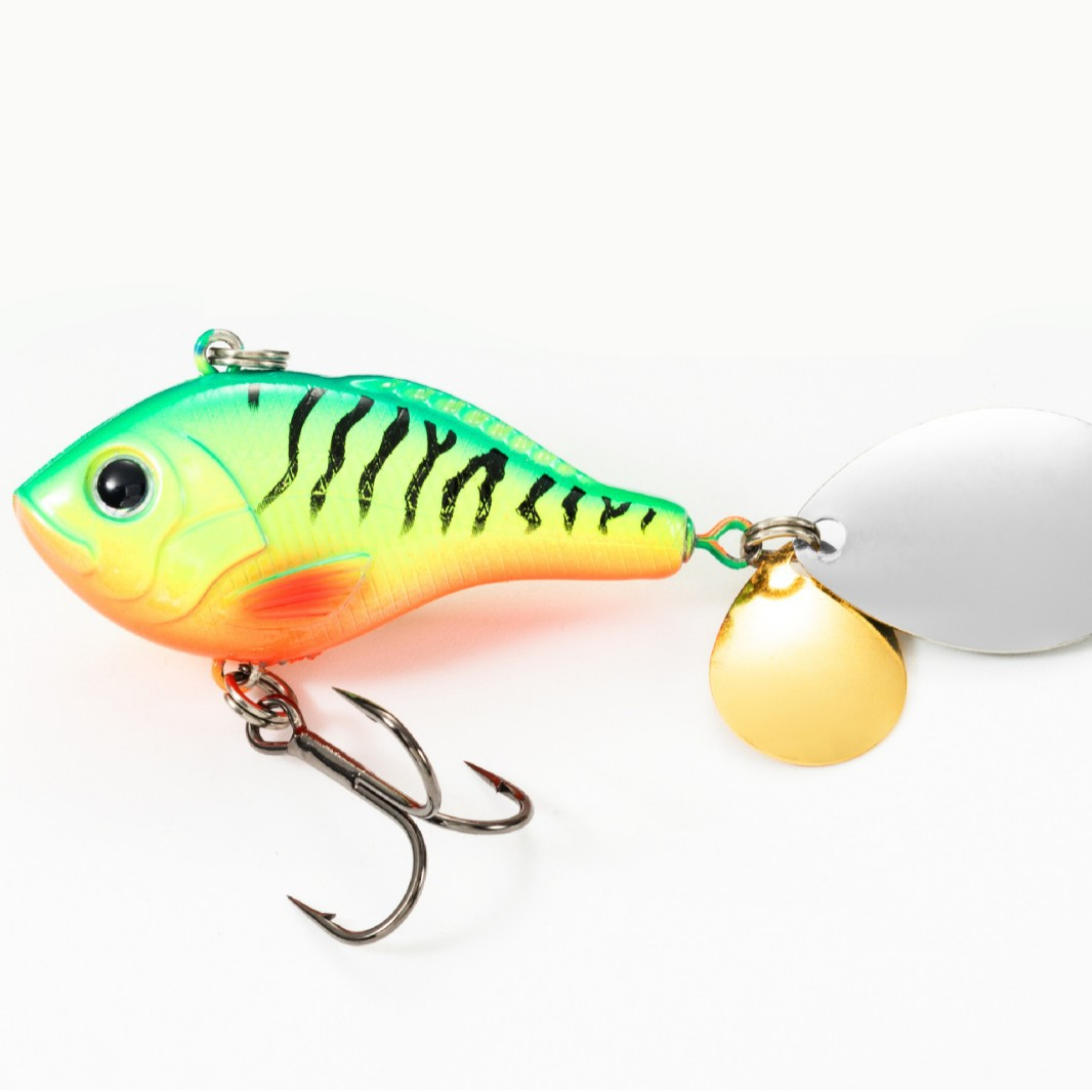 Full-Water-Column 24g 50mm Rotating Spinner Noise Blade Sinking Vib Long-Cast Stainless Steel Bionic Artificial Fish Lure Hooks · Original source photograph · specifications to confirm