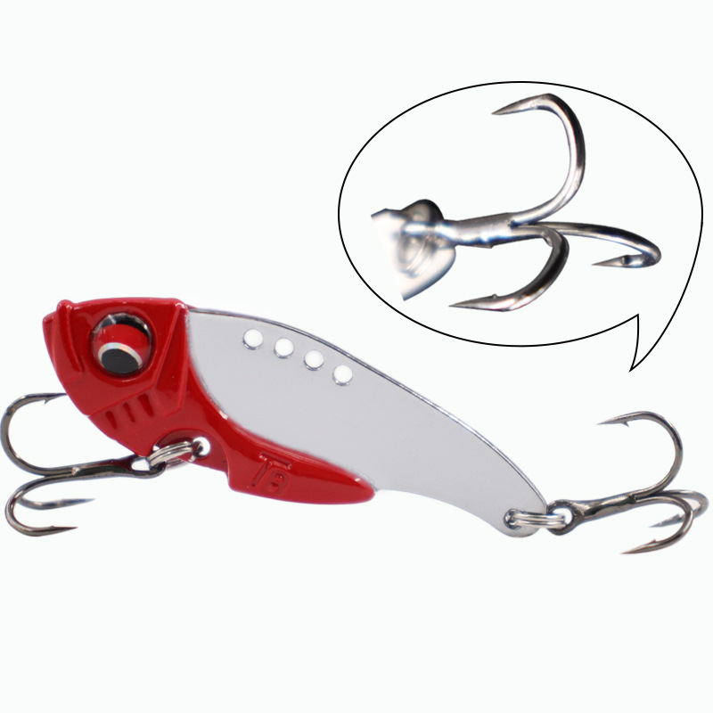 Lexin Luya Lead-coated Copper Metal Vib Artificial Hard Bait with Blood Trough Hook for Bass Trolling Saltwater & Freshwater · Original source photograph · specifications to confirm