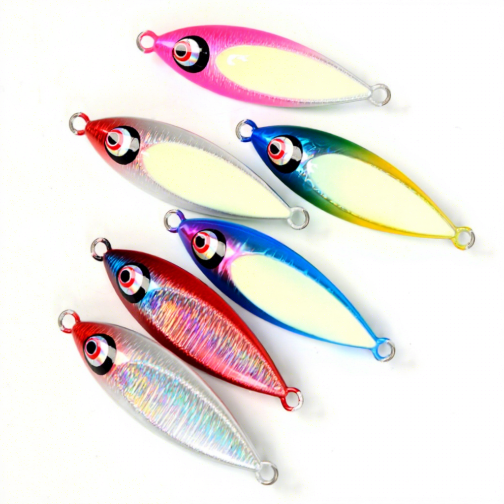 Slow-Sinking Water Drop Iron Plate 80g 100g Floating Slow-Rolling Lure UV Glow Cod Grouper Boat Sea Fishing Artificial Bait · Original source photograph · specifications to confirm