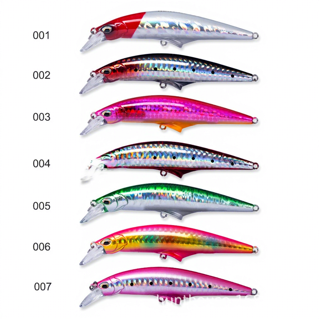 New-Style Quivering Minnow Sinking Artificial Hard Bait Lure Ultra-Long-Cast Laser-Finish Deep-Diving Action No · Original source photograph · specifications to confirm