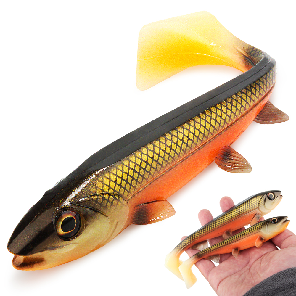 Spinpoler Fishing Lure 14cm/18cm Swimbait Square Tail Soft Shad Artificial Bait Pike Perch Catfish Wobbler Big Game Tackle · Original source photograph · specifications to confirm