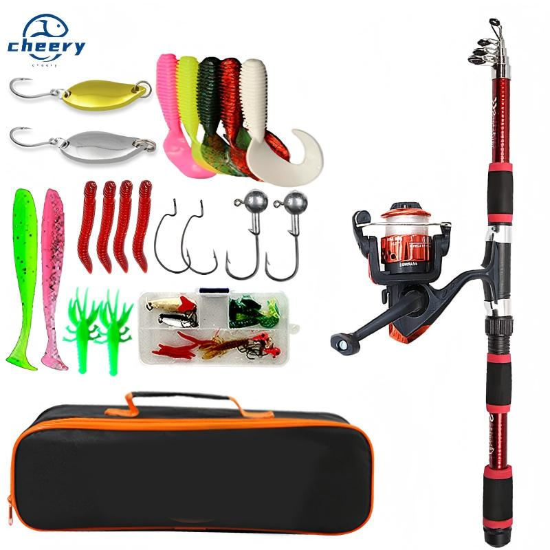 CHEERY Cross-border Sea Spool Bottom Fishing Rod Set Portable Mini Full Set Glass Steel Durable · Original source photograph · specifications to confirm