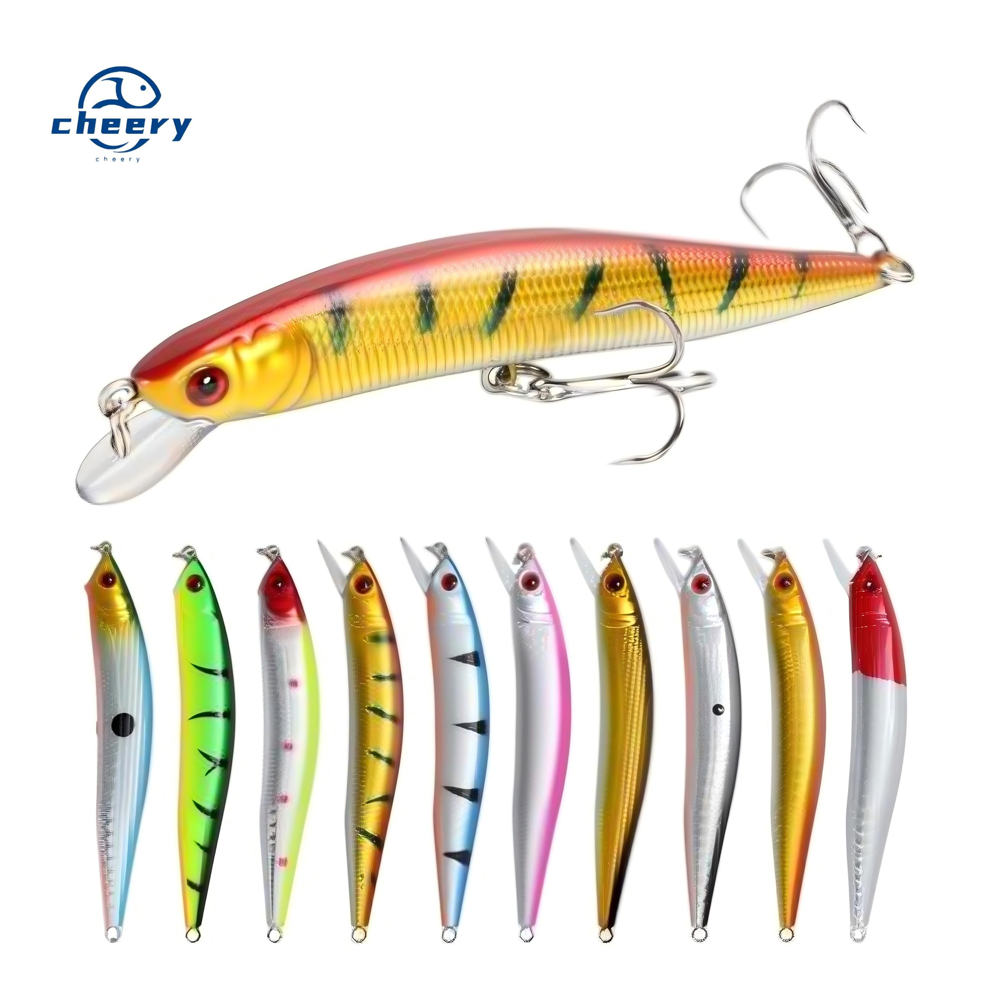 Cheery Fishing Lure 8.3g/100mm Topwater Minnow Live & Artificial Hard Bait for Lake Stream River Ocean Outdoor Fishing · Original source photograph · specifications to confirm