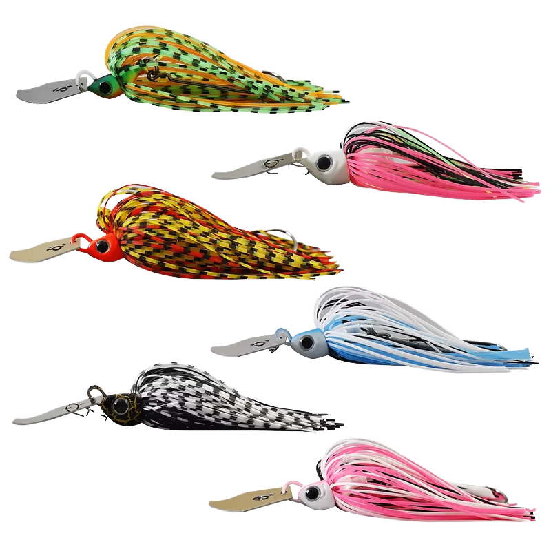 CHEERY 7g 9g 11g 13g 18g 21g Chatterbait Blade Fishing Lure Metal PVC 6 Colors Chatterbait Skirt Non-hanging Swimbait River · Original source photograph · specifications to confirm