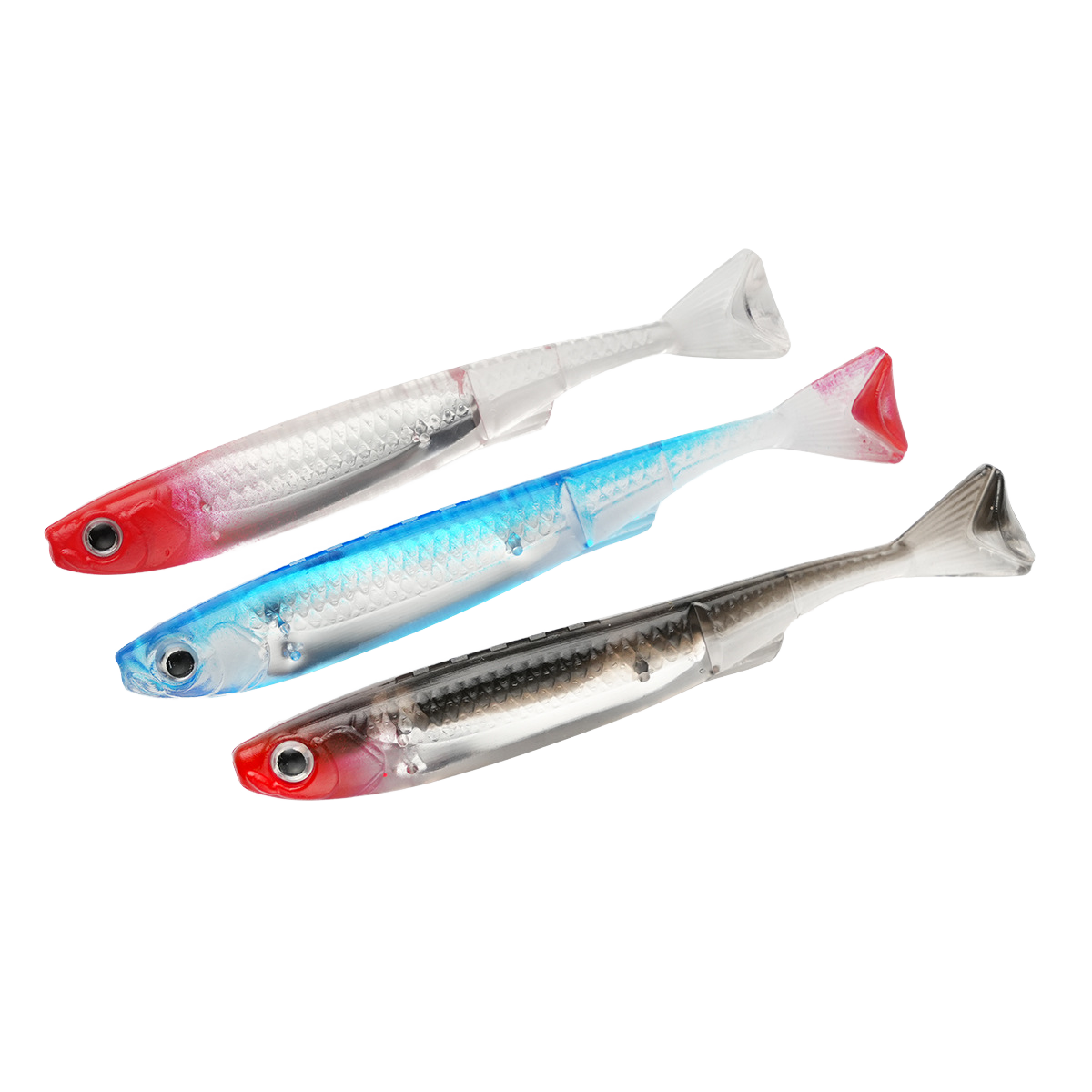 Soft Lure Set, Curly T-Tail Soft Baits, Long Cast Freshwater Saltwater Fake Baits for Bass, Mandarin Fish, Topmouth Culter · Original source photograph · specifications to confirm