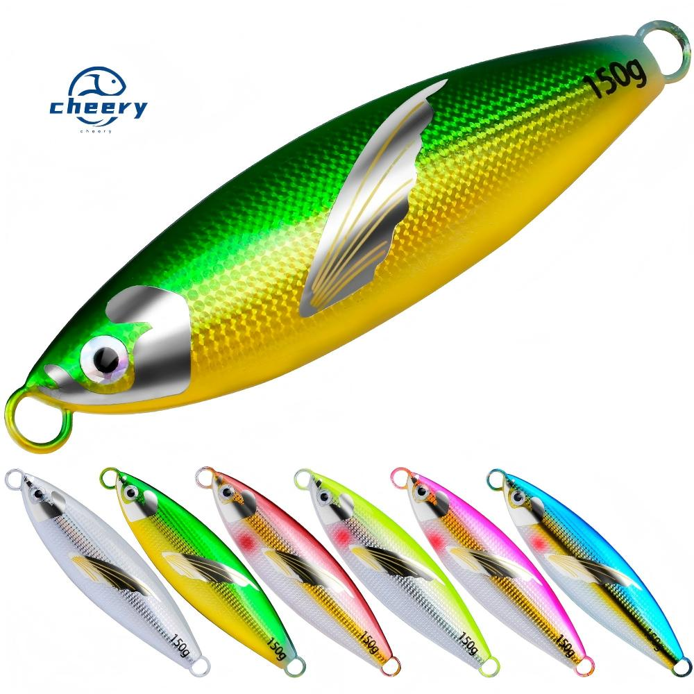 CHEERY 30-150g Slow Sinking Metal Jigging Fishing Lure Wing Laser Sticker Lead Metal Jig Swim Baits Saltwater Zander Marlin Pike · Original source photograph · specifications to confirm