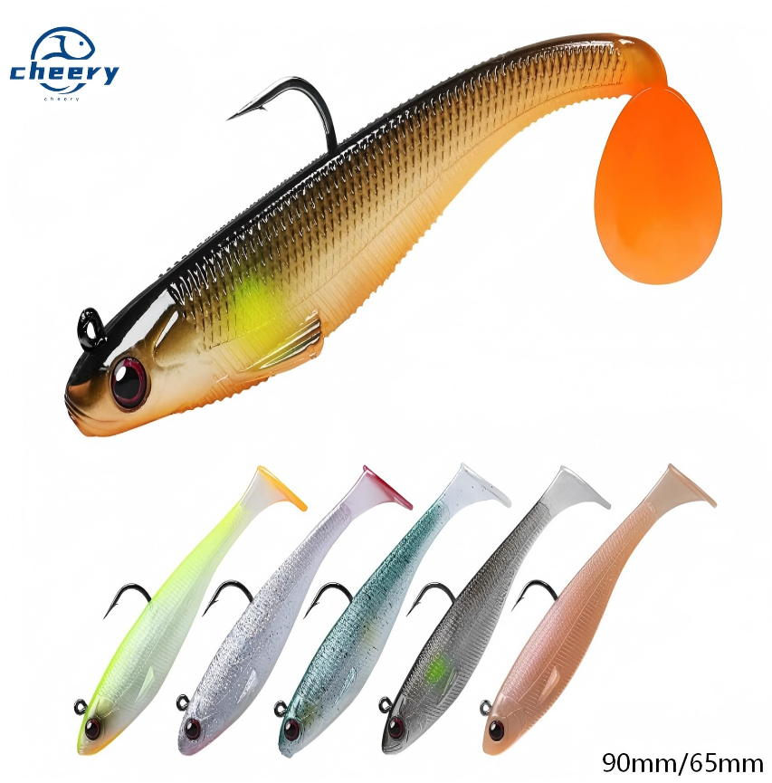 Cheery New Arrival Cheery 9cm 12g T-Tail Soft PVC Swimming Bait with Hook for Marlin Fishing · Original source photograph · specifications to confirm