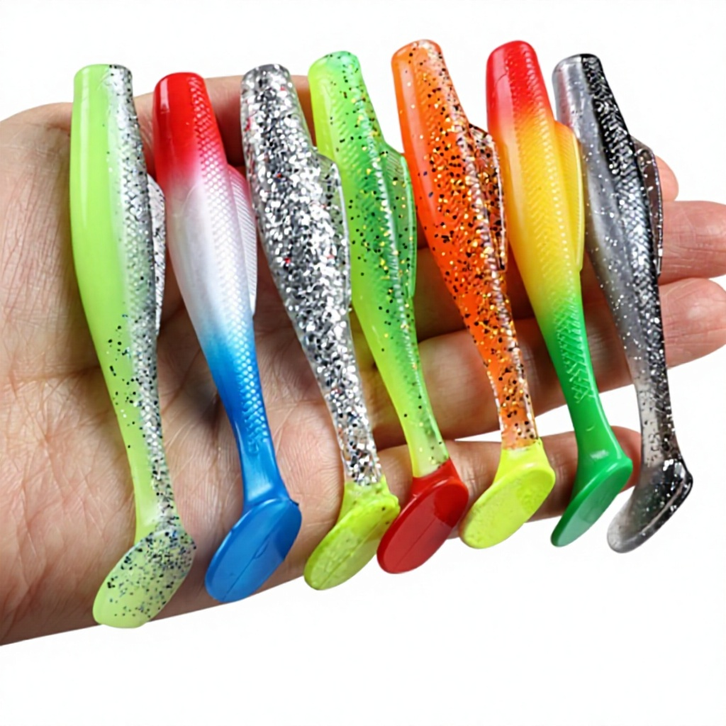 Stainless Steel Artificial Soft Bait Floating 8cm 6pcs Black Pit T Tail Baby Silencer Without Hooks for Freshwater & Sea Use · Original source photograph · specifications to confirm