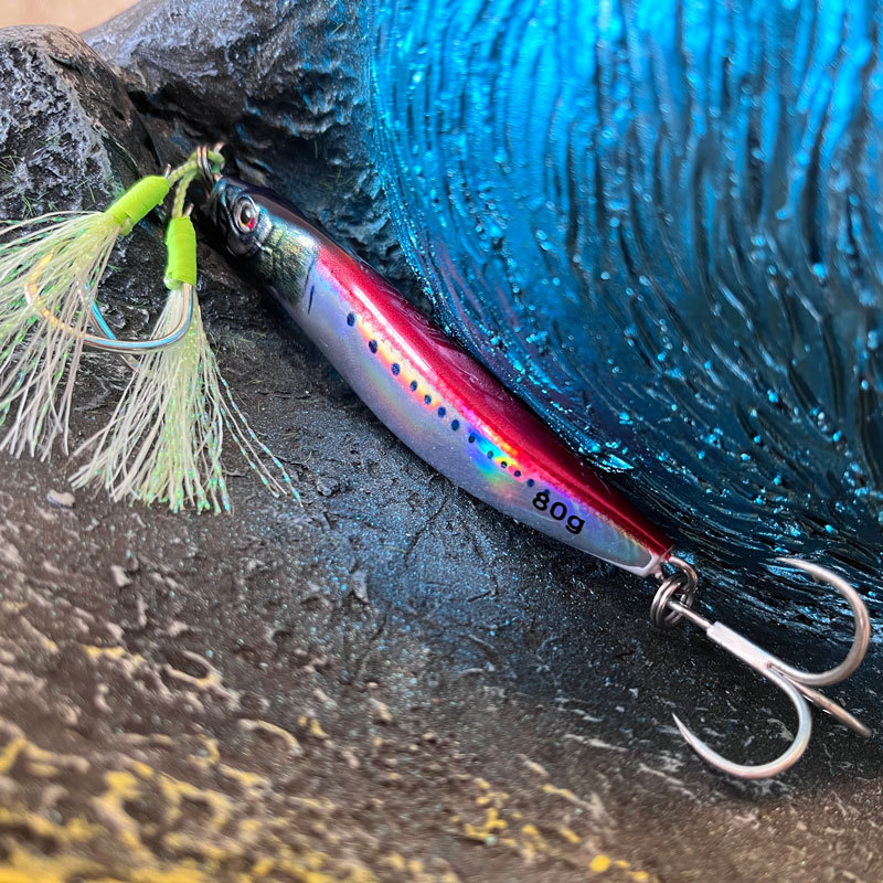 Factory Spot Wholesale Metal Lead Jig Lure Iron Plate Bait Hooks for Mackerel Sea Fishing 40g 60g Cross-Border Supply · Original source photograph · specifications to confirm