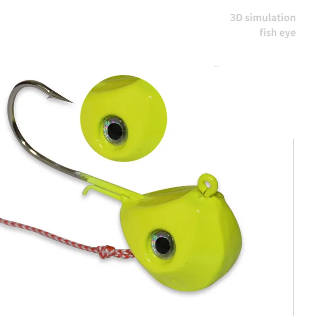 120g Plastic & Lead Jig Head Double Hook with 3D Eyes for Bass Marlin & Pike-Lure Fishing in Lake & Saltwater