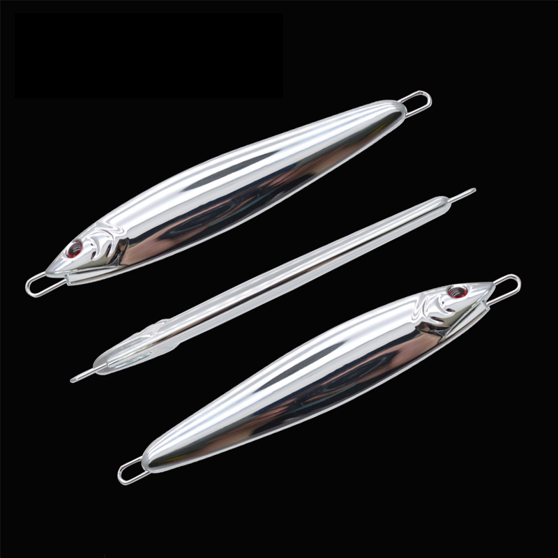 Chrome Glow Fall Slow Pitch Jigging Blank Tungsten Jig Bass Mackerel Iron Jigging Lure Saltwater · Original source photograph · specifications to confirm
