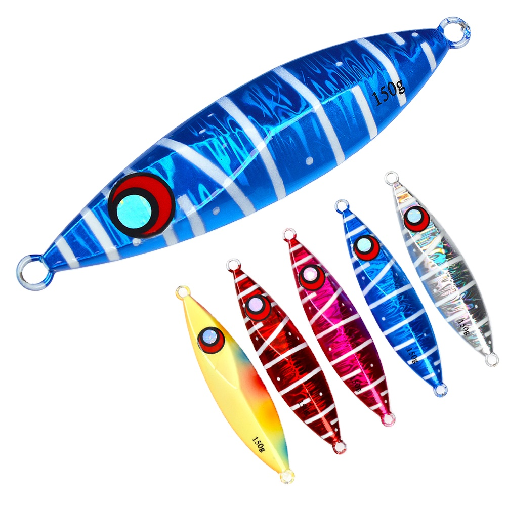 Cross-Border New Product Lead Luminous Effect 80g 100g 150g 200g Slow-Shake Sea Fishing Jig Without Hooks Stock Wholesale Night · Original source photograph · specifications to confirm