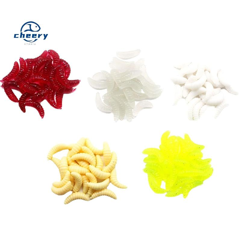 CHEERY Bulk Artificial Soft Bait Insect Bait Mixed Colors River Fishing Lures for Bass Crappie 2.4cm 0.4g · Original source photograph · specifications to confirm