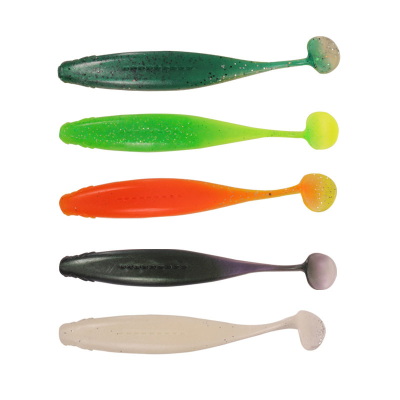 Lure T-Tail Soft Bait 8g Multi-Color Stainless Steel Bionic Artificial Bait for Sea Bass Glossy · Original source photograph · specifications to confirm