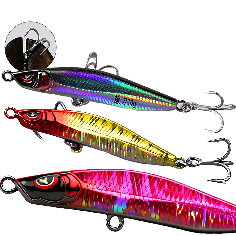1 OUTKIT 1Pcs Metal Jigbait Spinning Lure 10g-22g Sea Fishing Saltwater Fish Bait Trolling Jigging Wobbler Laser Cover · Original source photograph · specifications to confirm