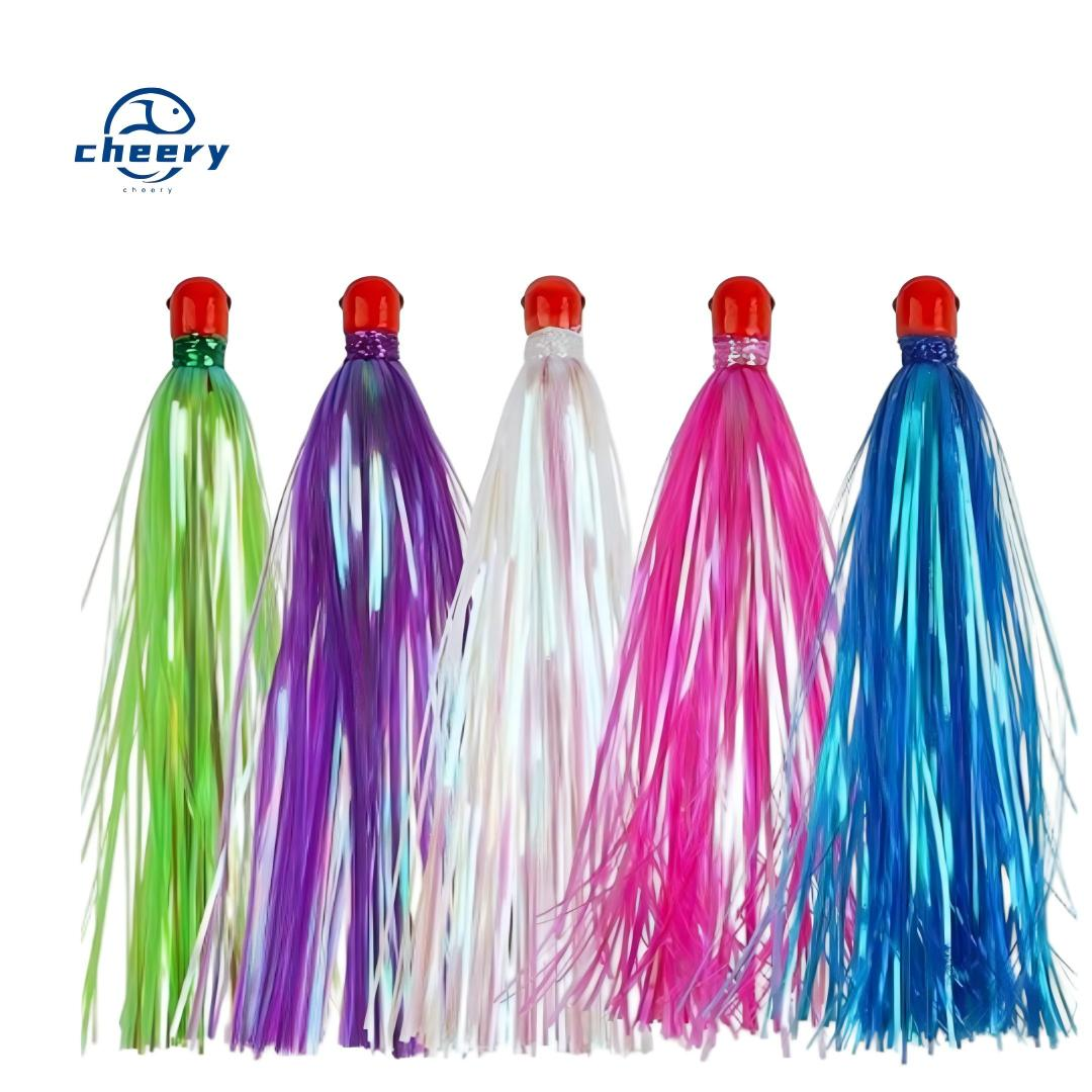 CHEERY Tuna Jig Fishing Lure Mylar Flasher Bucktail Tinsel Fly Tying Material for Bass Rig Flash Shiner Teaser · Original source photograph · specifications to confirm