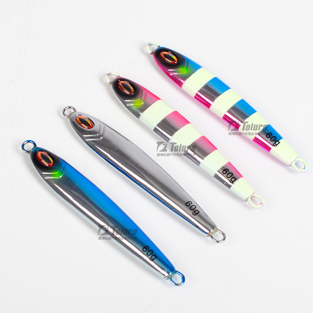 Hot Sale 60g Luminous Tungsten Steel Jig Without Hook Metal Fishing Spoon Lure Tungsten Hard Fish Jig Lure · Original source photograph · specifications to confirm