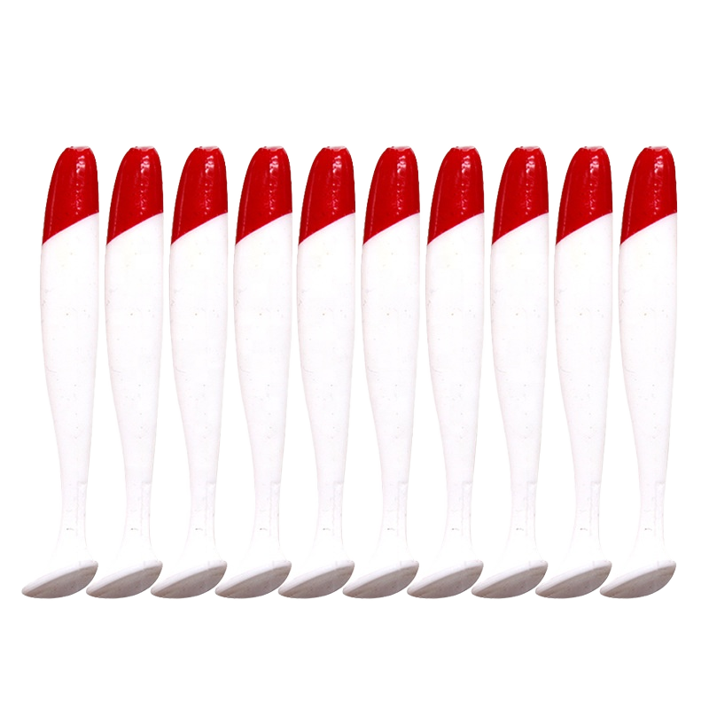 Burle Fishing Wholesale Artificial Soft Bait Red Head White T-tail for Pike Zander Sea Bass & Salmon Bulk Fishing Gear · Original source photograph · specifications to confirm
