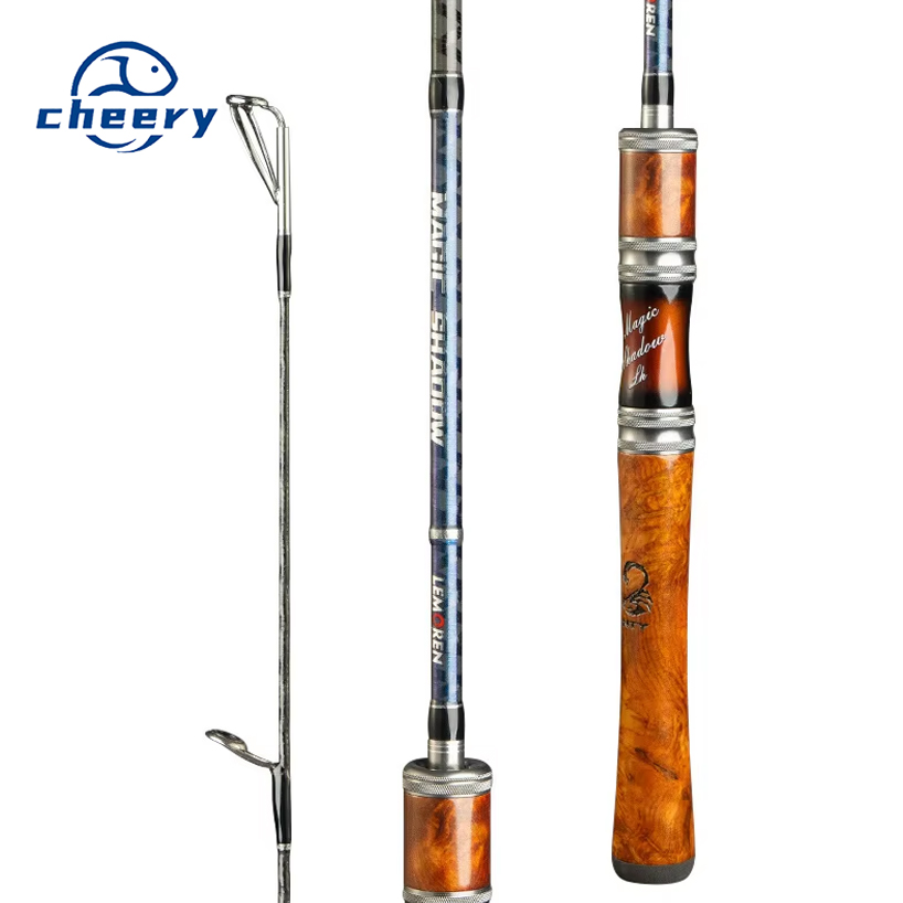 CHEERY Magic Hunter Carbon Road Fishing Rod L Action Quick Adjustment Large Guide Ring Solid Wood Straight Handle Lightweight · Original source photograph · specifications to confirm