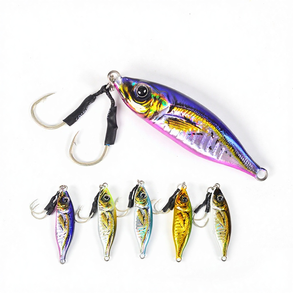 Lure Bait 3D Printed Metal Plate Bio-Imitation Bait 60g 80g Long-Distance Freshwater Saltwater Fishing Bass Perch Lead Fish · Original source photograph · specifications to confirm