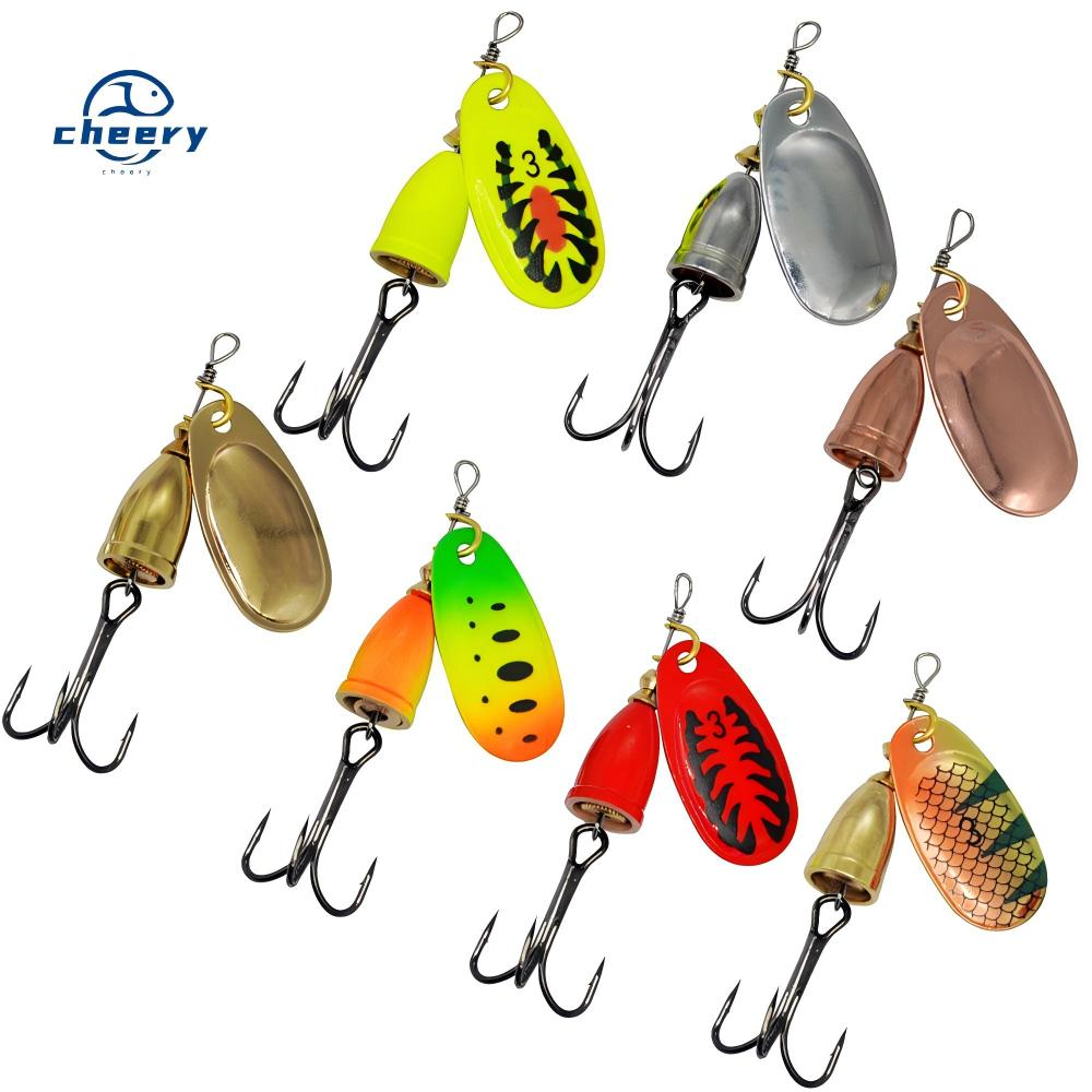 Cheery High Quality 8g 7colors Wholesale Manufacturers Bionic Spoon Fish Lure Brass Sinker Spinner Bait Treble Hooks Trout · Original source photograph · specifications to confirm
