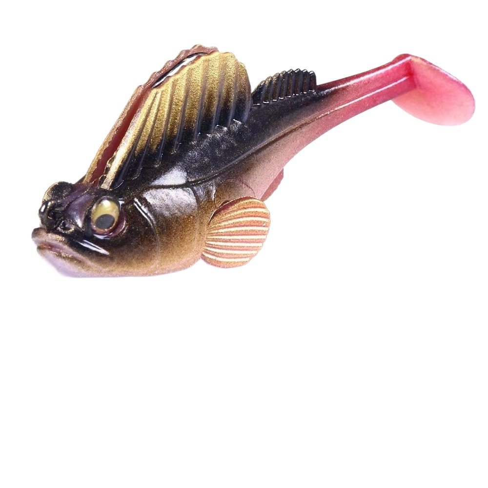 Cheery 75mm Bass Pike Bait 14.2G PVC Soft Anti-Hanging Bottom Hook T Tail for Bottom Fishing in River Use · Original source photograph · specifications to confirm