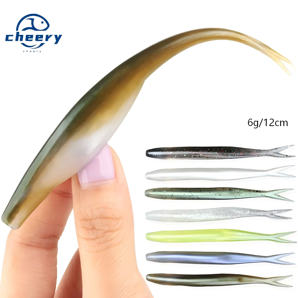 Cheery TPR Floating Jerk Bait Shad Minnow Soft Fishing Lure 10x Strong Artificial Bait Split Tail Drop Shot Bass Pike Zander · Original source photograph · specifications to confirm