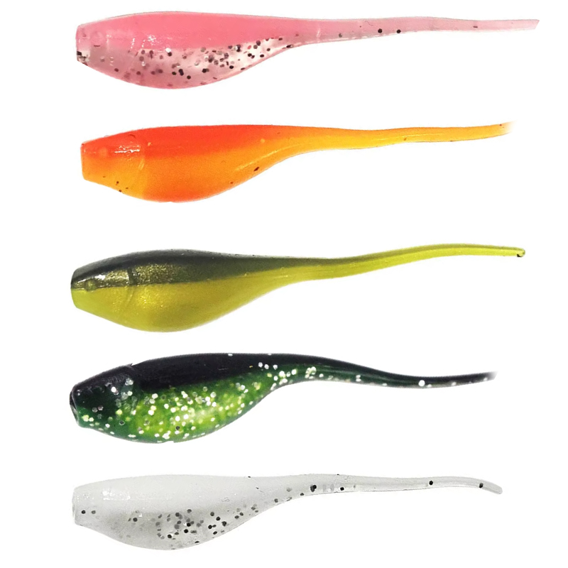 OEM High Quality 10pcs/bag 5cm 0.7g PVC Small Tadpole Lure Worm Pin Tail Soft Bait for Carp & Perch Midwater Fishing · Original source photograph · specifications to confirm