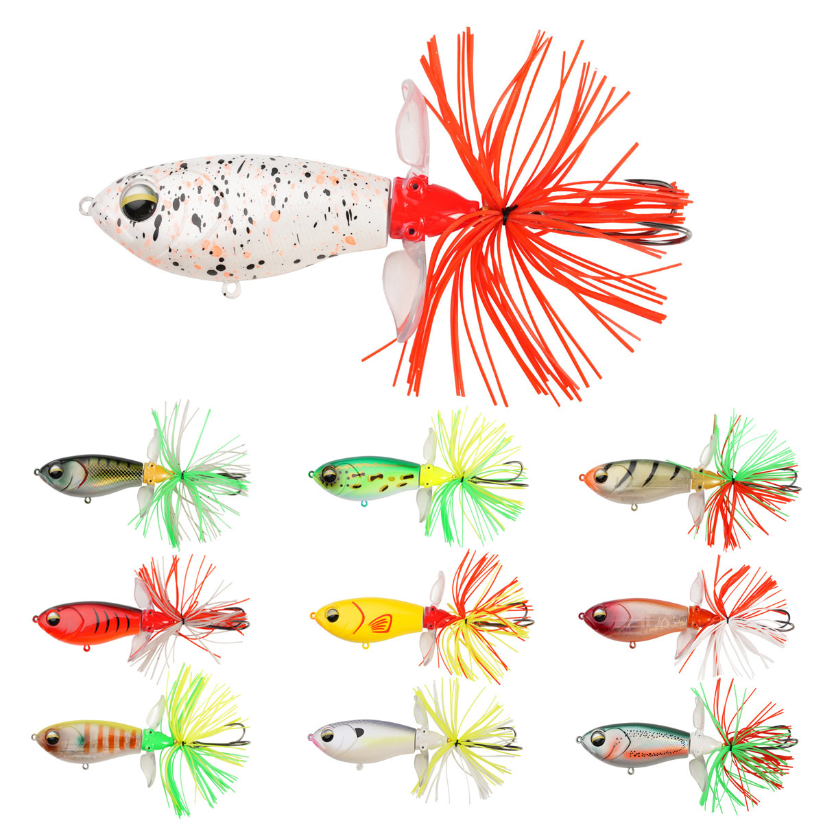 Cheery 9.5cm 19.5g Floating Bait Double-blade Propeller Water Surface Tractor Pencil Bionic Noise Fishing Bait Lure · Original source photograph · specifications to confirm