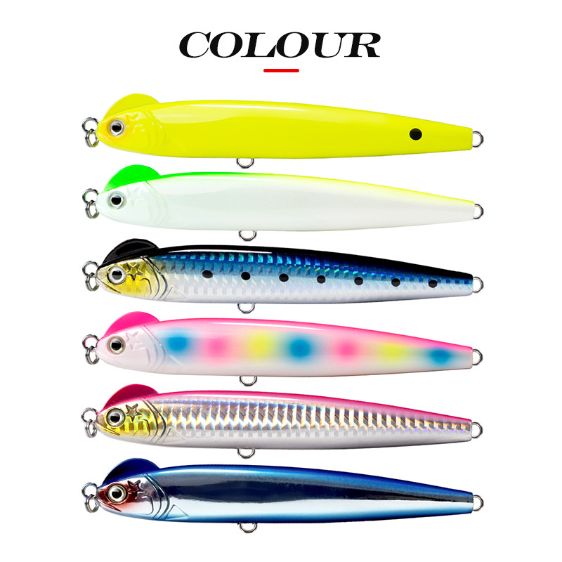 Hard Bait Artificial Pencil Lure Sea Fishing Slow-Sinking Twitch-and-Stop Action 130mm 26g for Sea Bass · Original source photograph · specifications to confirm