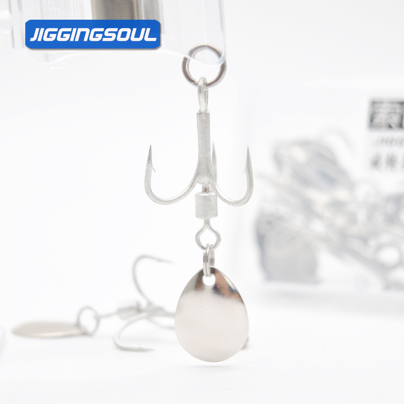 10pcs/box Sea Fishing Triple Three Hooks 2# 4# 6# 8# High Carbon Steel Rotating Sequined Fish Treble Hook Strengthen Tuna · Original source photograph · specifications to confirm