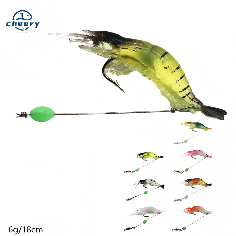 Cheery Bait Winter Fishing Set Luminous Shrimp Sabiki with Built-In Hook Silicone Soft Plastic Bait for Sea Baiting · Original source photograph · specifications to confirm