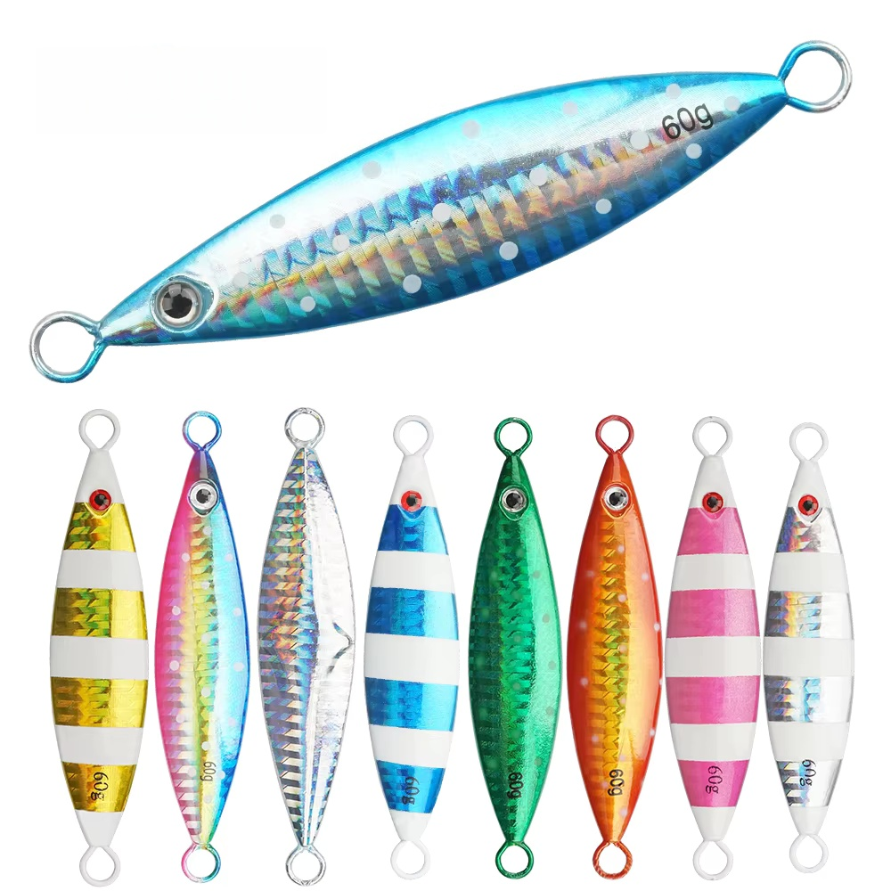 Metal Jigging 20g 30g 40g 60g 80g 100g 120g 150g 200g Lead Fish Sinker Jig Lure Rock Ocean Beach DUO · Original source photograph · specifications to confirm
