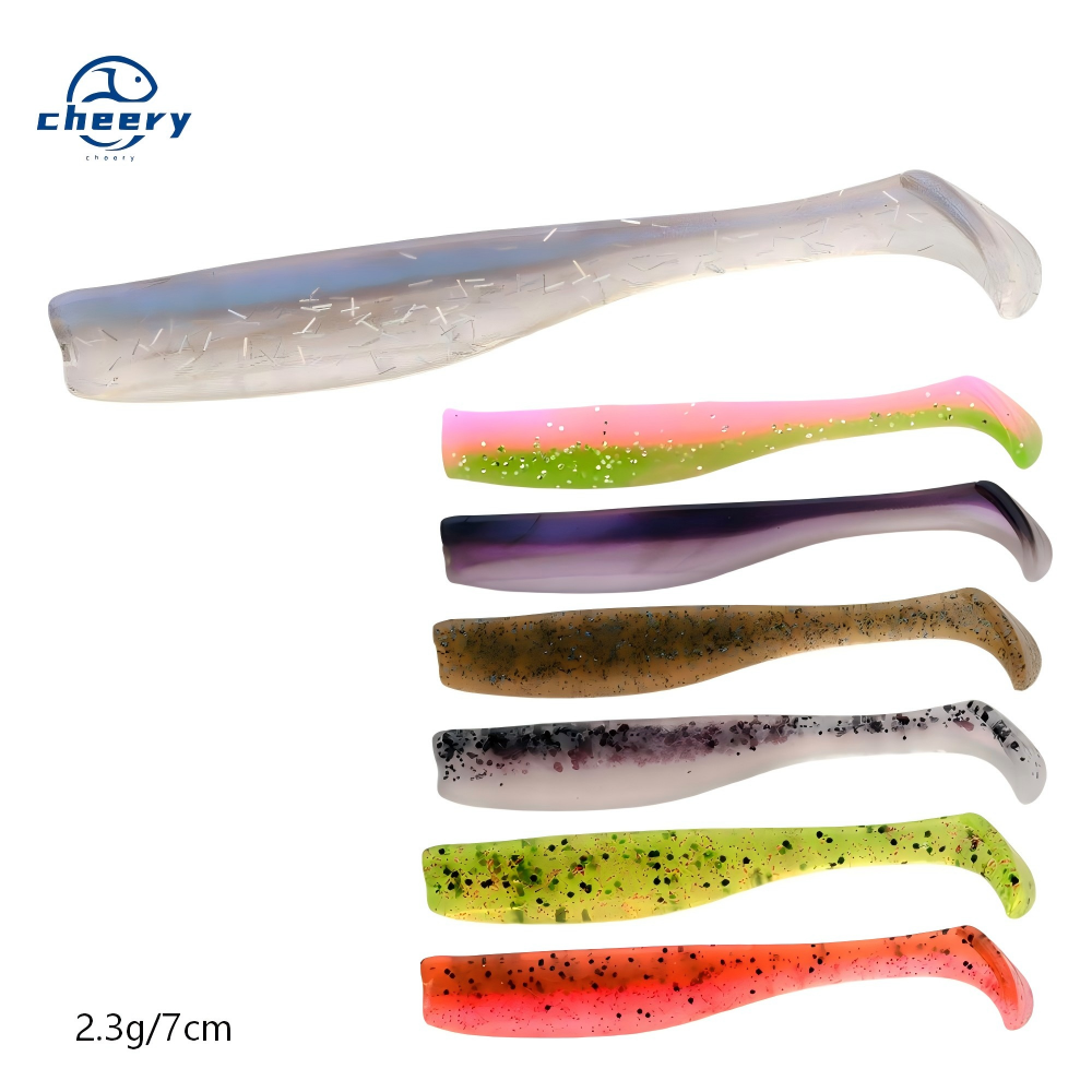 Cheery Wholesale 6pcs/bag Soft TPR 7cm 2.3g Bait Trout T Tail Silicone Artificial Plastic Saltwater Freshwater Fishing Lures · Original source photograph · specifications to confirm