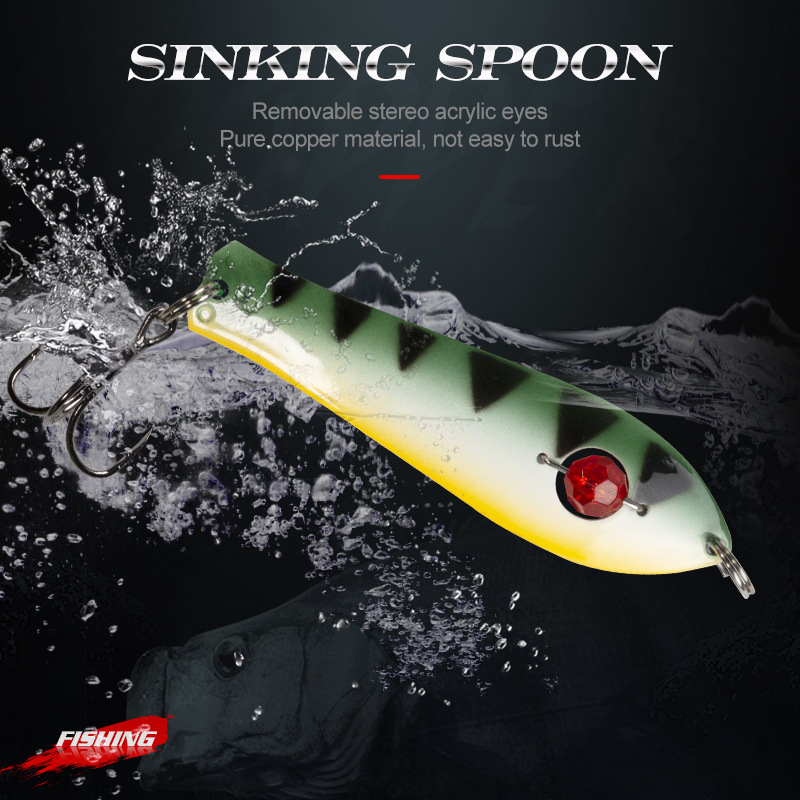 Lure Lifelike Metal Hard Bait Artificial Spoon Sinking Drop-Shot Jig Fishing Tackle for Saltwater Fish & Marlin with Hooks · Original source photograph · specifications to confirm