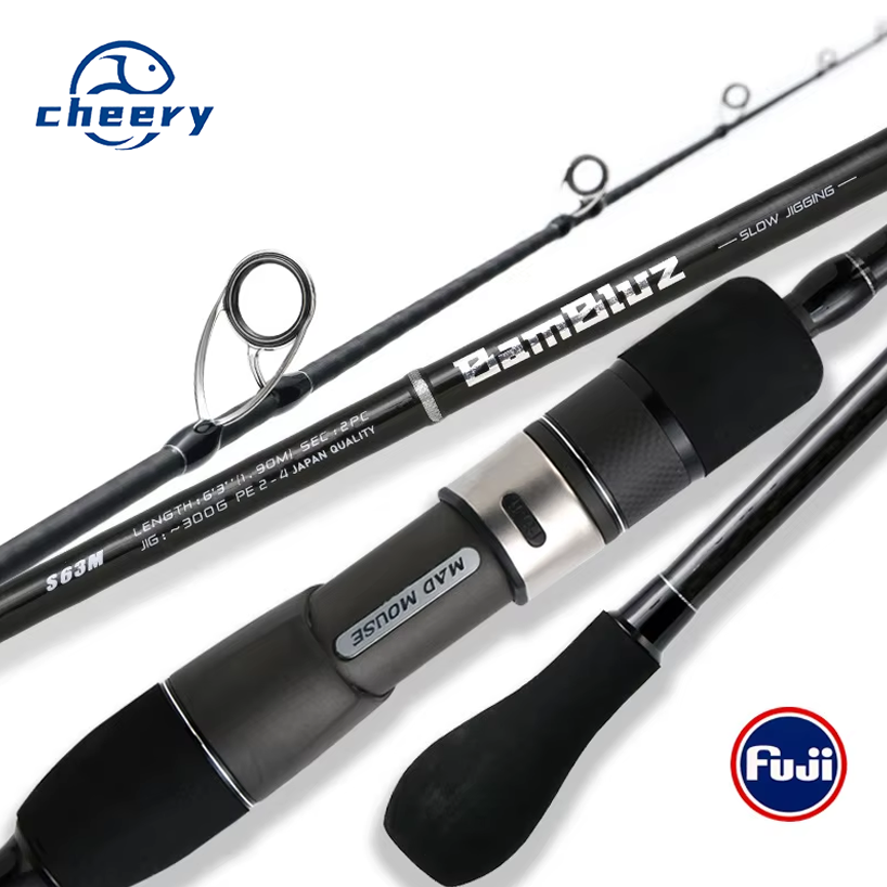 CHEERY Japan Fuji Full Parts Black Soul Slow Pitch Jigging Carbon Boat Fishing Rod 1.9m Saltwater Jigging Rod Madmouse · Original source photograph · specifications to confirm