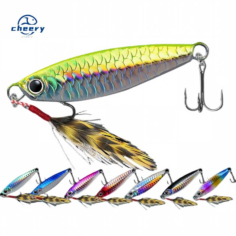Cheery Hot Selling Silicone Fishing Baits Jig Lure Luminous Hard Slow Jigbait for River 7g-30g with Hooks · Original source photograph · specifications to confirm