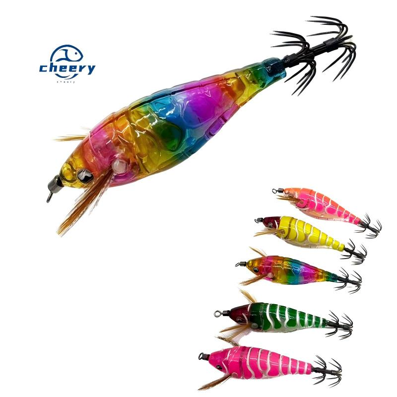 Cheery 7.5cm Glow Horizontal Shrimp Squid Lure ABS Sea Fishing Bait with Hooks for Saltwater Fish · Original source photograph · specifications to confirm