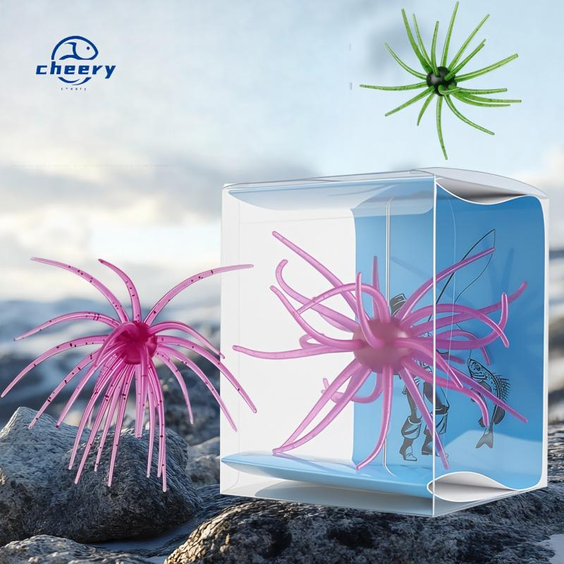 CHEERY Factory Wholesale Boxed Soft Sea Urchin Lures Lifelike TPE Floating Crankbaits Saltwater Fishing Black-pit Angling Hooks · Original source photograph · specifications to confirm