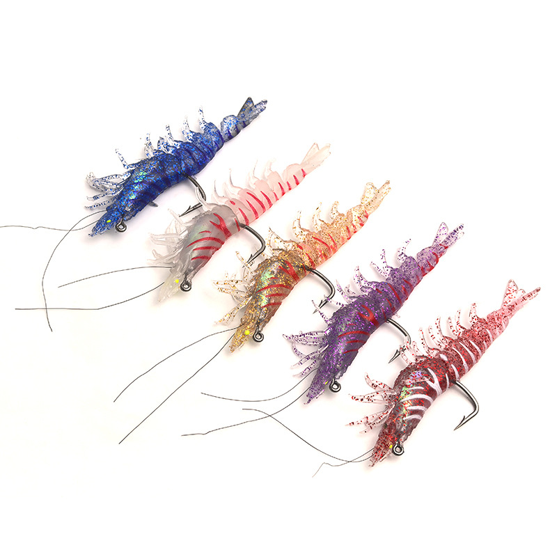 1Pcs Printed PVC King Prawn Soft Rig Lure with Glow in the Dark Pre-Rigged Bait for Saltwater Fish Lure Fishing · Original source photograph · specifications to confirm