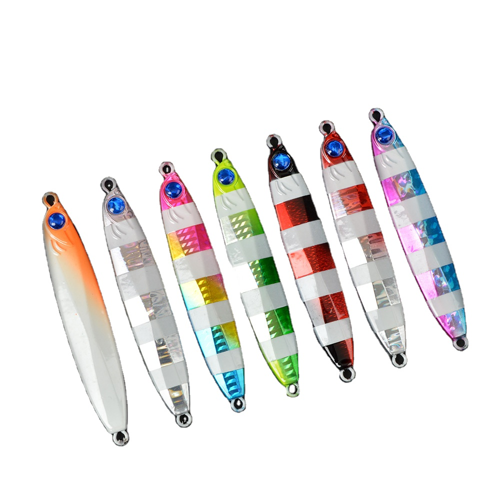 Sea Fishing Boat Casting Metal Jig Lure 80g 100g Fast Retrieve Bare Blade Spanish Mackerel Long-Range Lead Fish Artificial Bait · Original source photograph · specifications to confirm