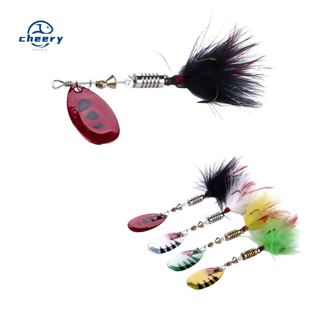 CHEERY Wholesale 70mm Metal Spoon Spinner Bait 5.5g Ocean Boat Fishing Lure with Feather Hook for River Lake and Stream · Original source photograph · specifications to confirm